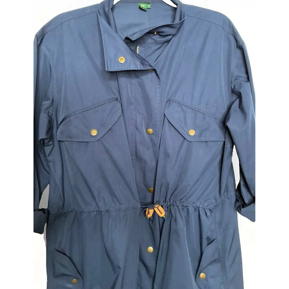 Ralph Lauren Jacket Women XL Blue LRL Zip Snap Trench Peacoat Windbreaker 0454 - Picture 3 of 16